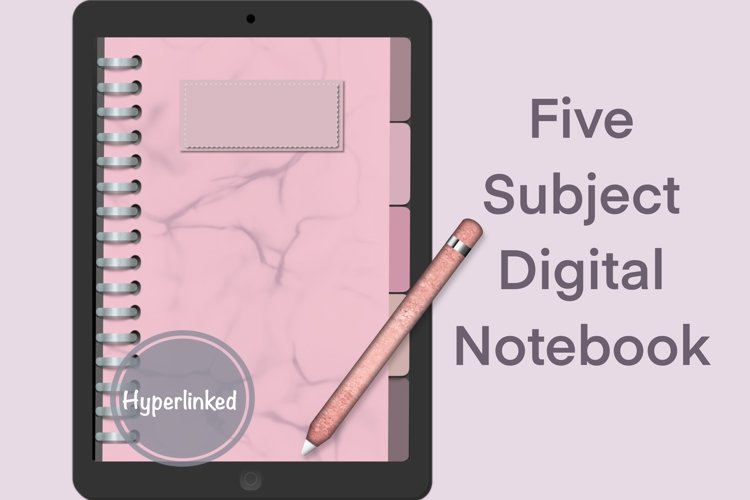 Pretty Pink Five Subject Digital Notebook
