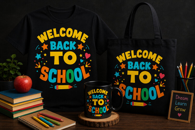 Welcome Back to School PNG | Colorful Classroom Design example image 1
