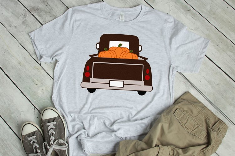 Fall Pumpkin Antique Truck SVG, DXF, PNG, EPS, JPEG Comm example image 1