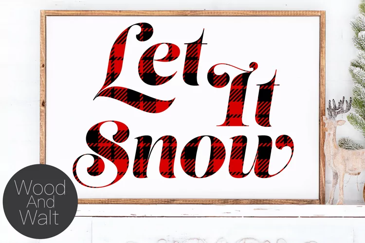 Let It Snow Buffalo Plaid SVG |Christmas Cut File