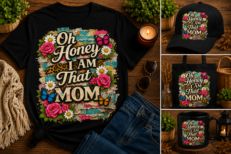 Oh Honey I Am That Mom PNG | Funny Mom Sublimation Design wi