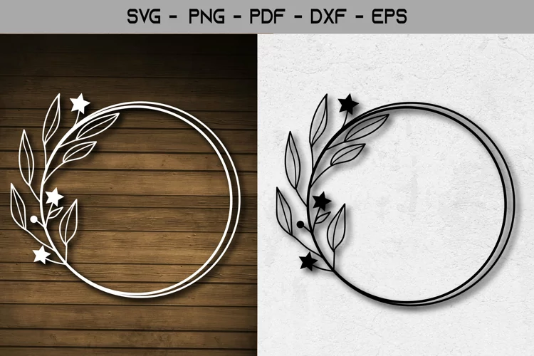 Flower Frame Papercut Template SVG Design