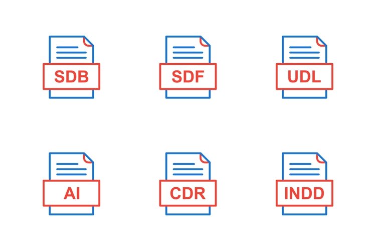 Set Of File Formats Icons