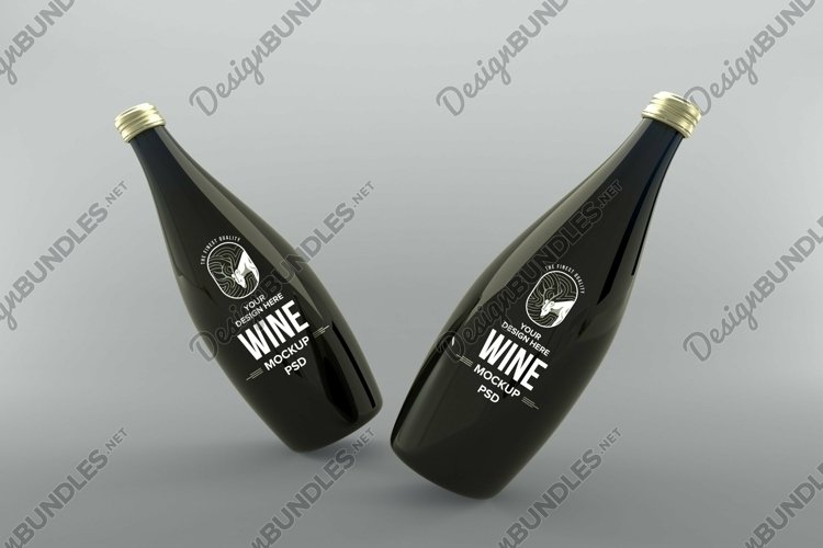 Wine Two Bottle Mockup