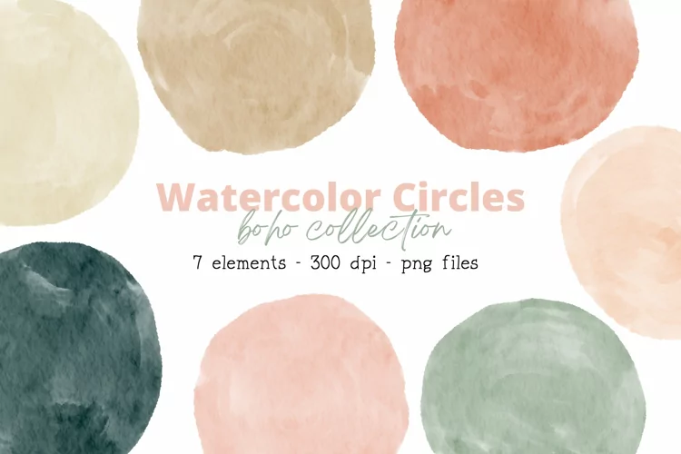 Watercolor Circles Clipart - Watercolor Backgrounds