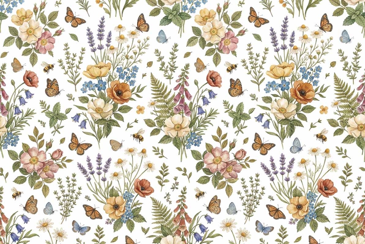 Watercolor Seamless Floral Pattern Mothers Day