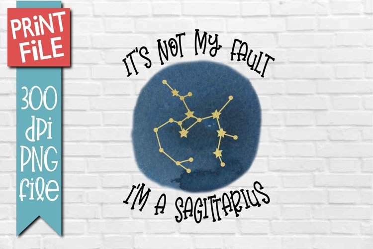 Zodiac Sagittarius Sublimation Design example image 1