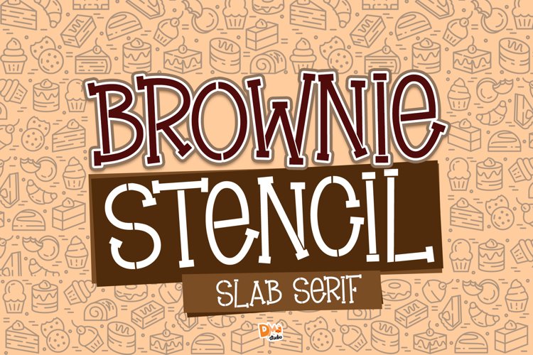 Brownie Stencil - Slab Serif Stencil Font example image 1