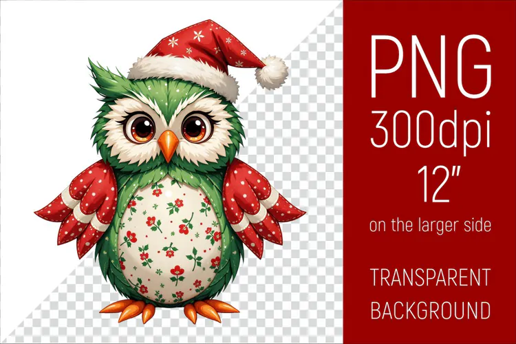 Christmas Owl PNG | Christmas Sublimation Design