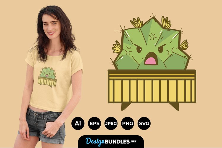 Angry Cactus for T-Shirt Design example image 1