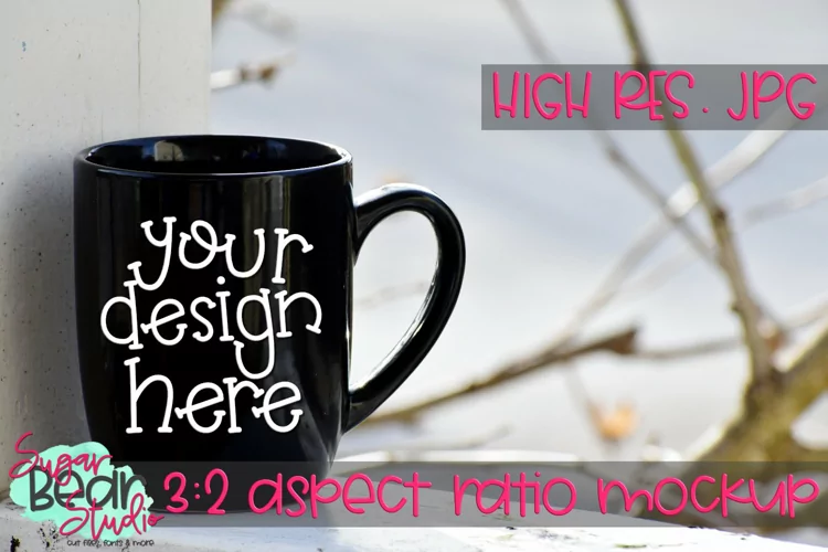 Mug on Railing Mockup