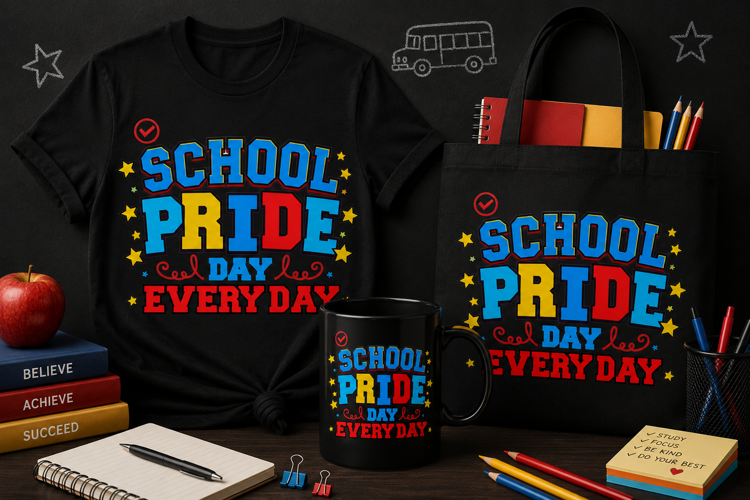 School Pride Day PNG, Colorful School Spirit Design