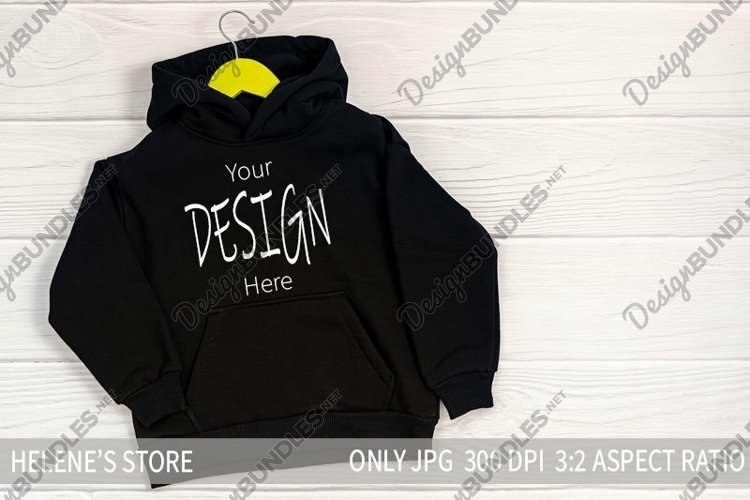 Black hoodie mockup | Hoody mock up | apparel mockup example image 1