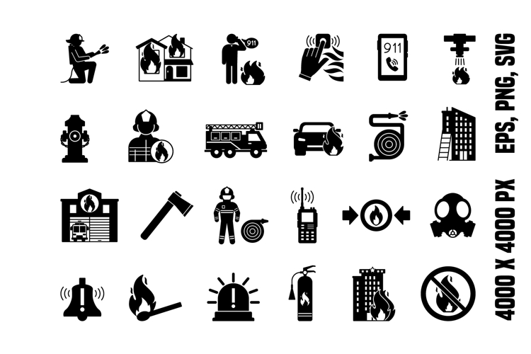 Glyph Firefighter Icons