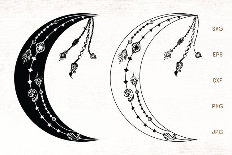 Crescent Moon - Moon SVG Cut File example image 1