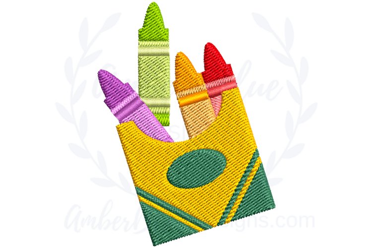 Crayon Box Back to School Embroidery Design example image 1