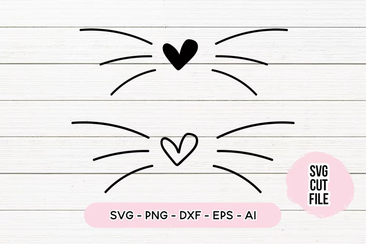 Cat Nose & Whiskers SVG | Cat Whiskers SVG |