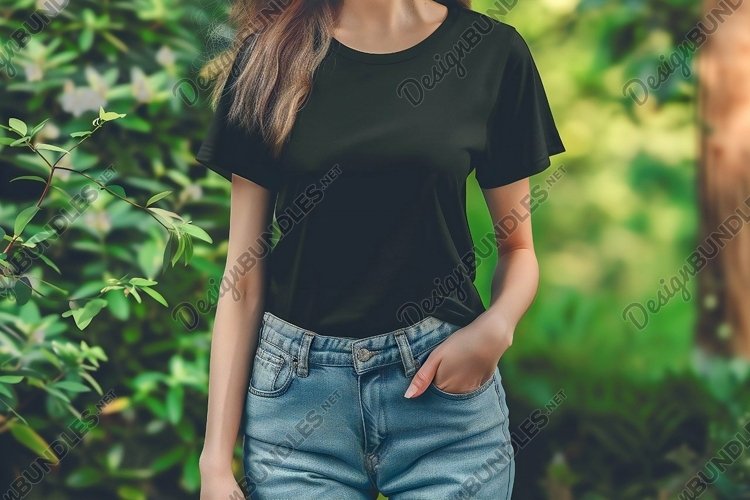 Black Tshirt Mockup Image 14