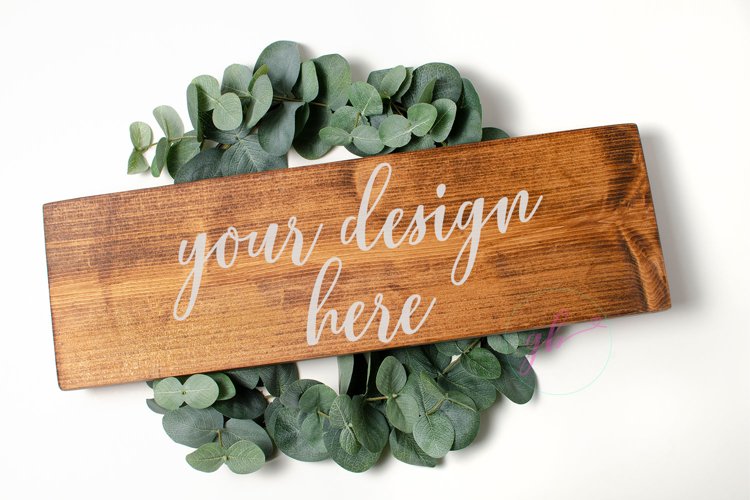 Wooden sign mockup, Sign mock up example image 1