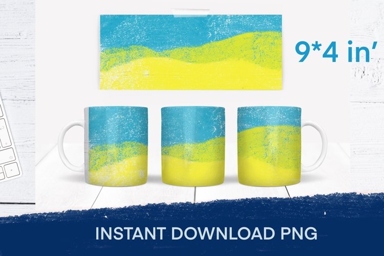 Ukrainian flag. Yellow and blue mug sublimation. Ukraine example image 1