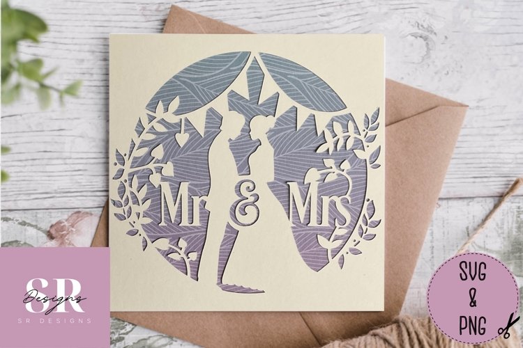 Mr   Mrs card| Paper cutting | wedding card SVG