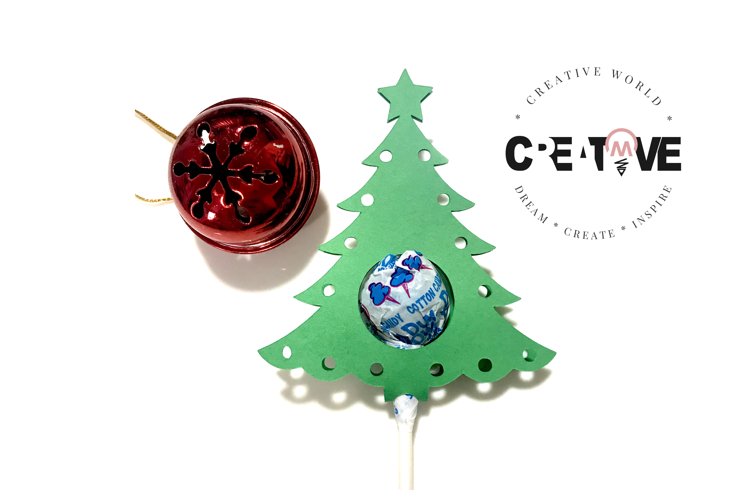 Christmas Tree Lollipop Holder Template | Tree Lollipop svg example image 1