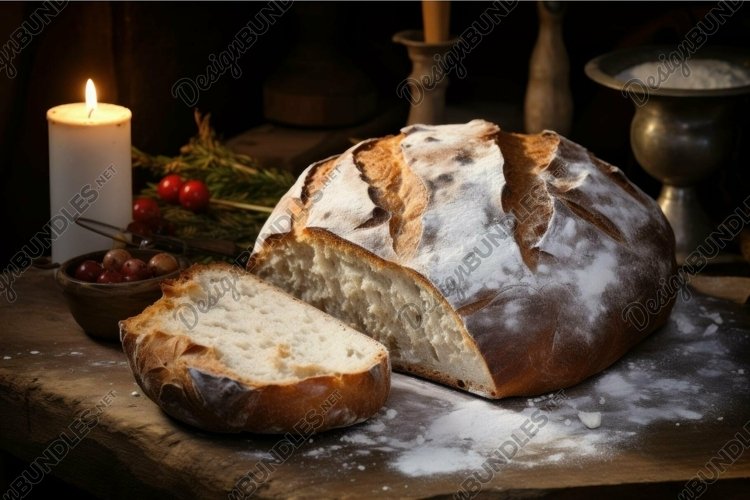 Rustic Bread Design Rustic artisan bread on wooden table (4251948)