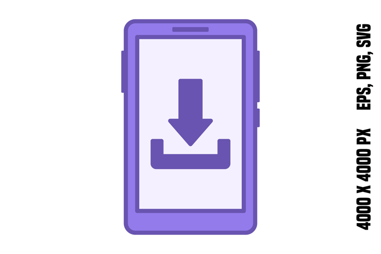 Colored Mobile Download Icon