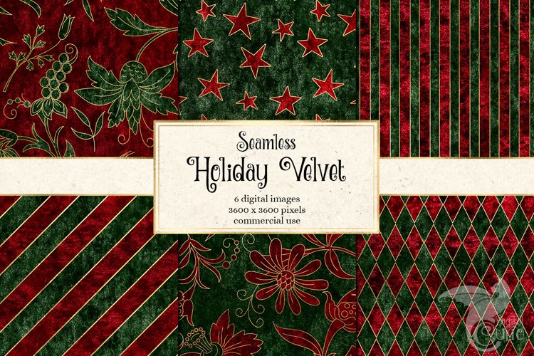 Holiday Velvet Digital Paper example image 1