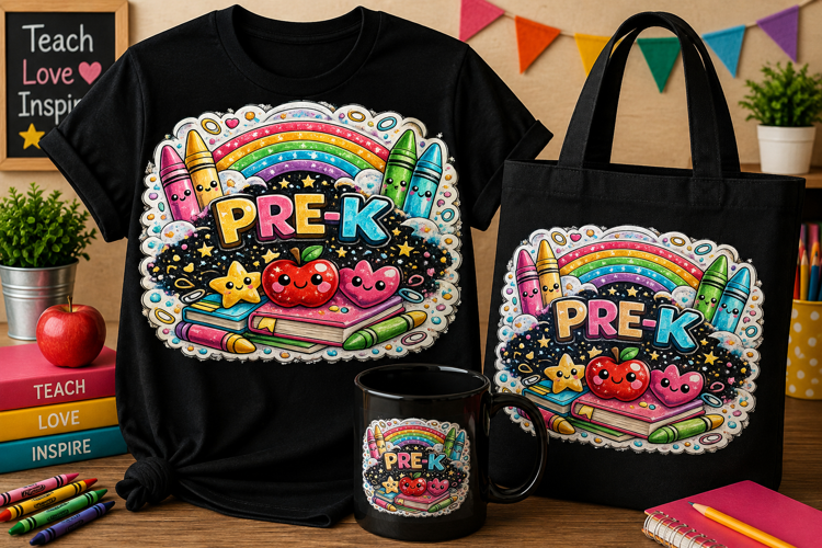 Hello Pre-K PNG | Back to School Sublimation Design
