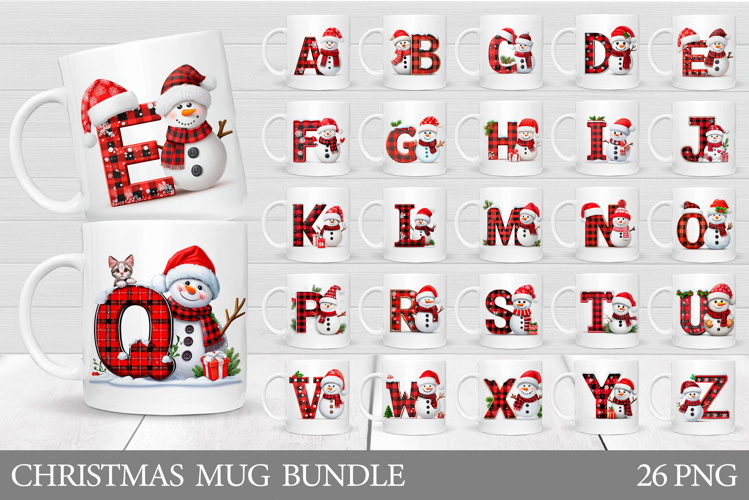 Christmas Letters Mug Bundle. Christmas Mug Sublimation