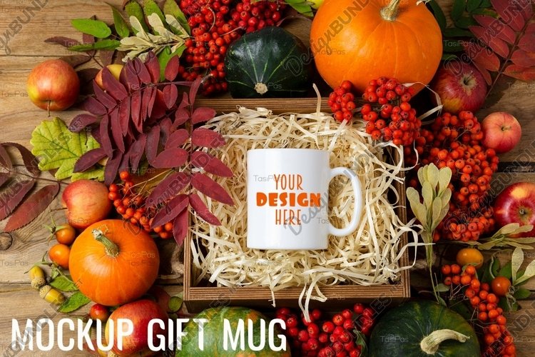 Mock-up of a gift coffee mug for thanksgiving example image 1