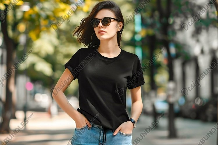 Black Tshirt Mockup Image 16