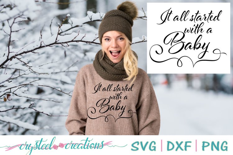 It all started with a Baby SVG, DXF, PNG example image 1