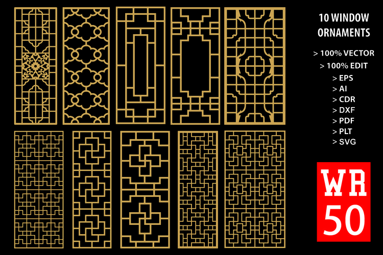 WR 50, Carved Window Ornaments Laser Cutting example image 1