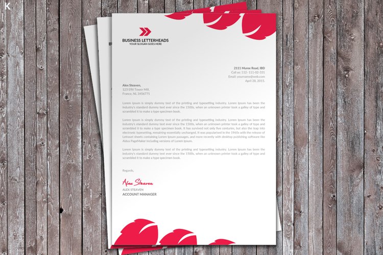 Letter Head Printing Templates example image 1