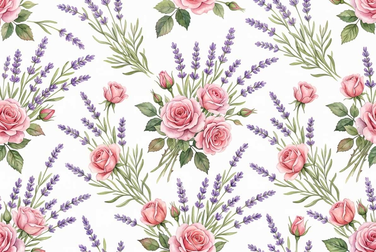 Watercolor seamless repeat pattern Mothers Day