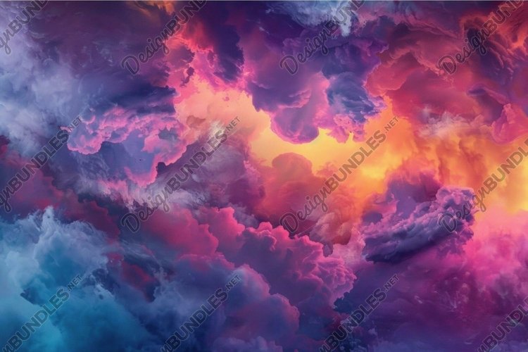 Surreal skyscape with vibrant colors example image 1