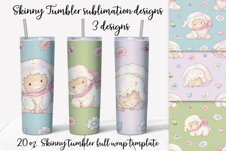 Easter Bunny Skinny tumbler wrap design example image 1