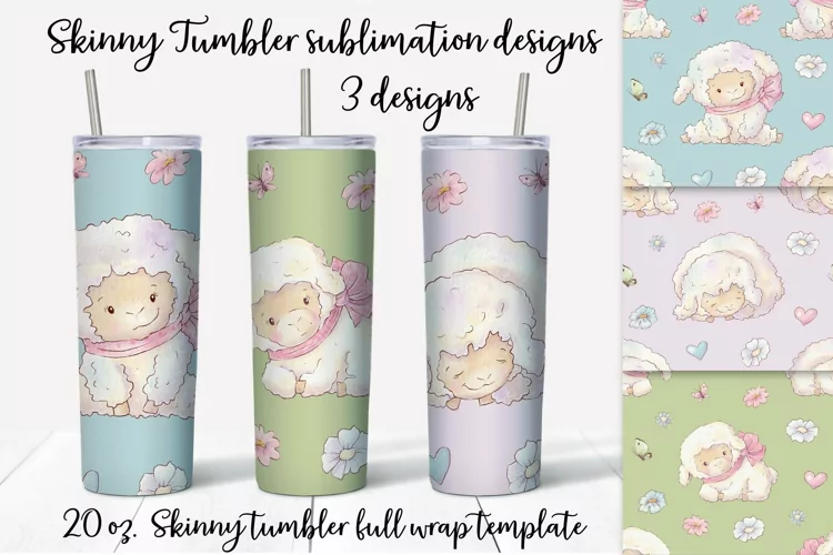 Easter Bunny Skinny tumbler wrap design