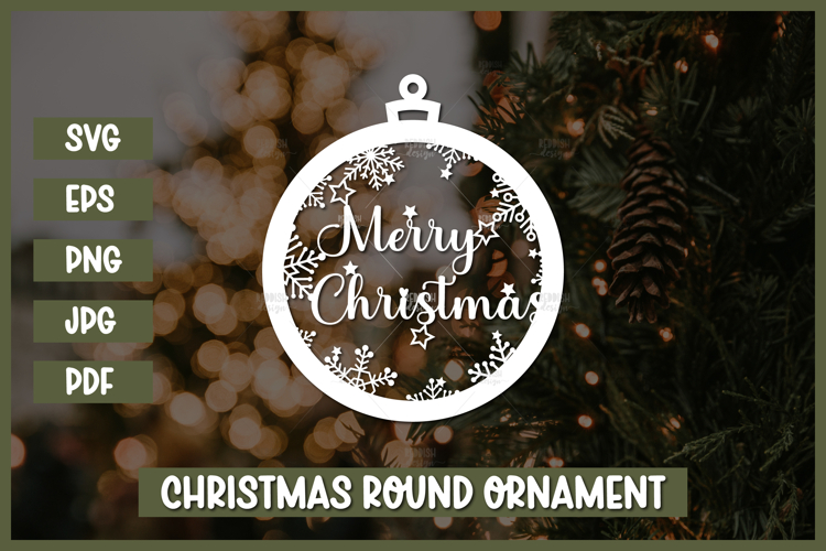 Round Christmas Ornament Svg Image 12