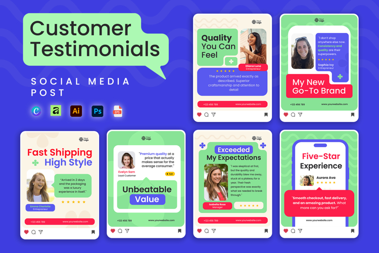 Customer Testimonials E-commerce&Retail - Social Media Post