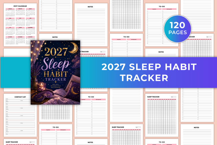 2027 Sleep Habit Tracker | Sleep Tracking, To-Do & Notes