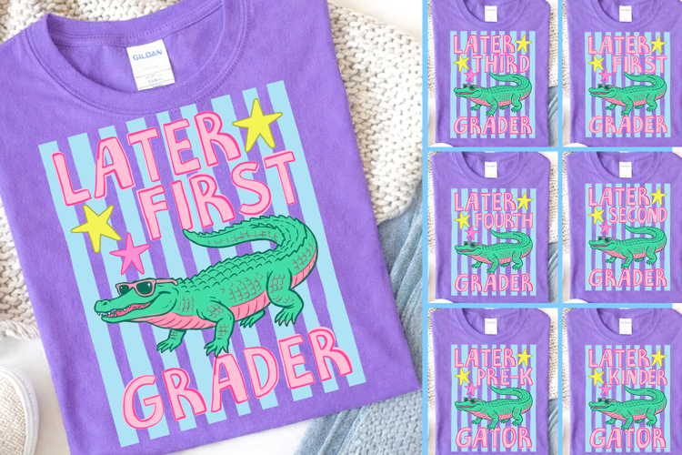 Preppy Later Gator Png Bundle | Last Day Of School Png