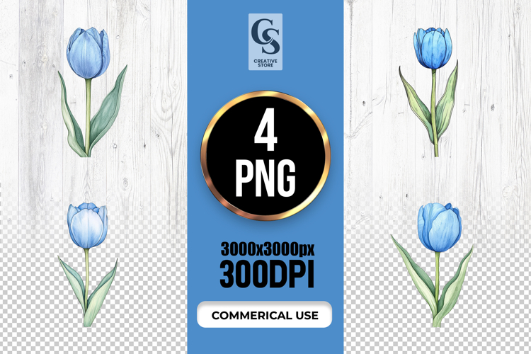 Blue Flower Clipart Image 12