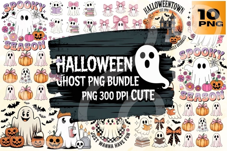 Cute Halloween Ghost PNG Bundle 10