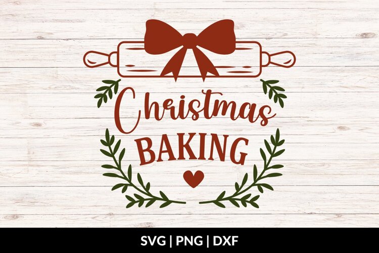 Christmas Kitchen - Rolling Pin SVG, PNG, DXF example image 1
