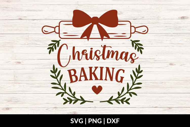 Christmas Kitchen - Rolling Pin SVG, PNG, DXF