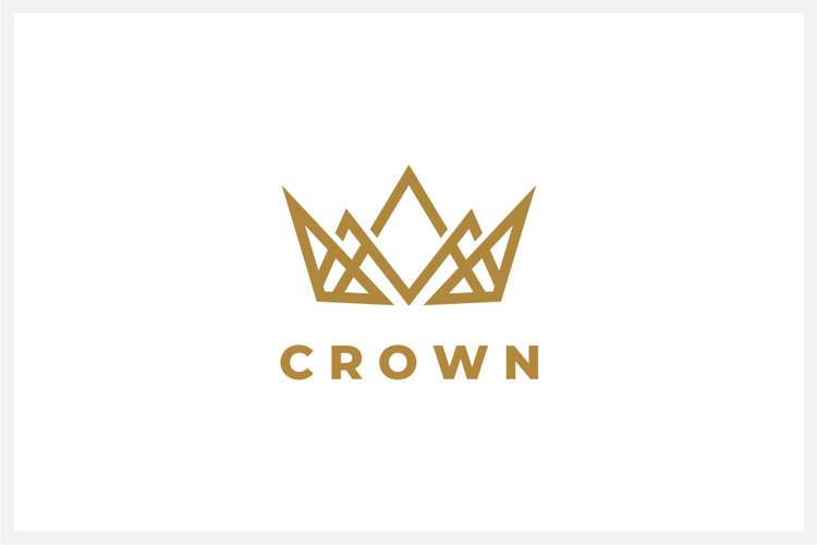 Abstract Crown Logo Design Vector Illustration