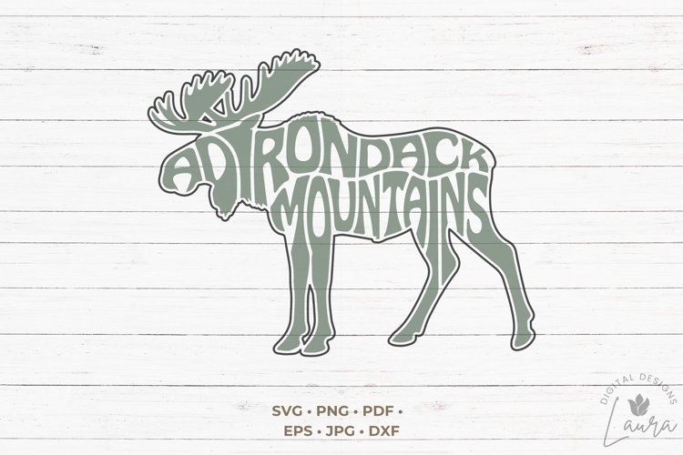 Adirondack Mountains in a moose shape SVG Cut file